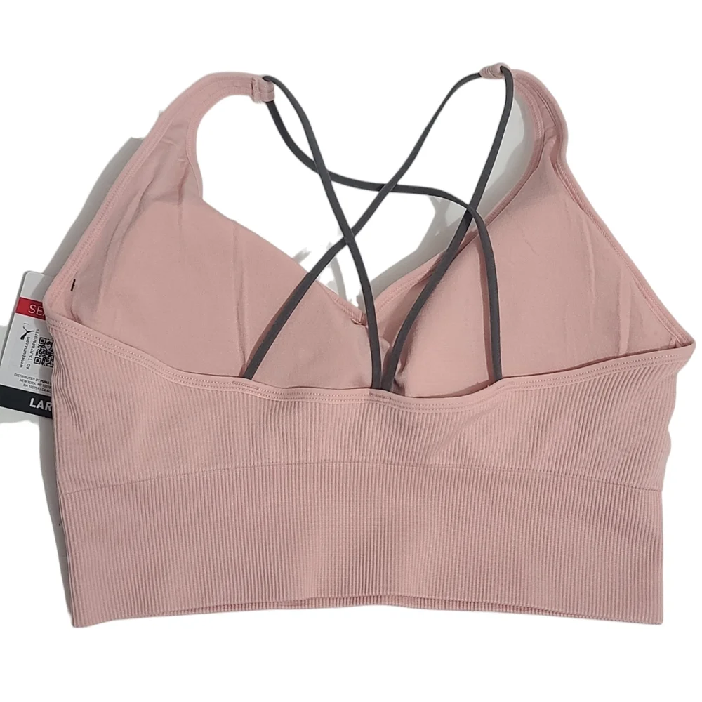 Puma Womens Seamless Sports Bra Light Pink Size Small